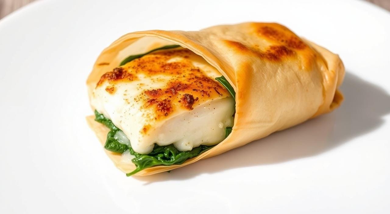 Halibut & Spinach Filo Wrap – A Mediterranean Delight