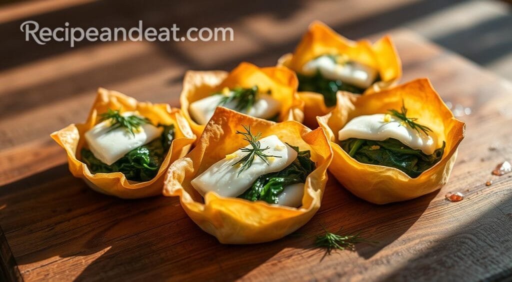 spinach and fish parcels