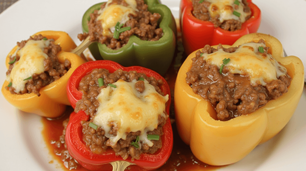 Stuffed Bell Peppers with Ground Beef